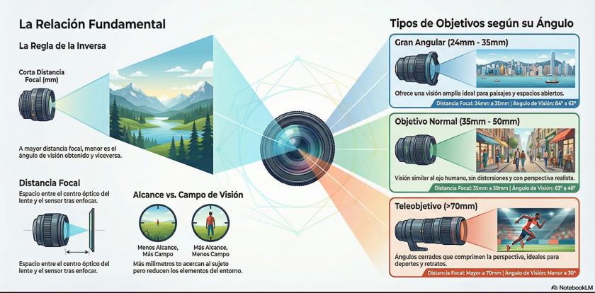 Imagen ilustrativa sobre distancia focal y el ángulo de visión